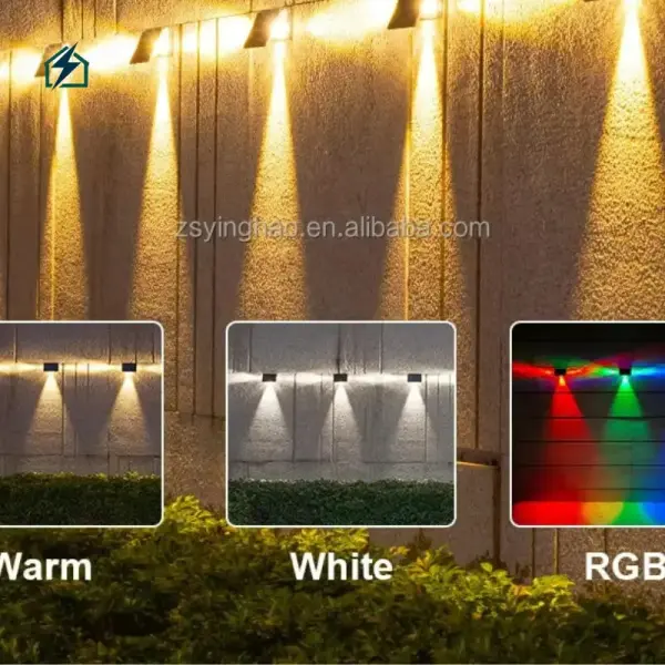 RGB Solar Garden Patio Wall Lights IP65 Waterproof LED Fence Lights Ghana