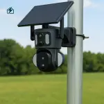 Solar Dual-Lens Outdoor Security Camera with Night Vision & Two-Way Audio – Wireless CCTV Camera for Homes & Businesses in Ghana