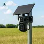 Solar Dual-Lens Outdoor Security Camera with Night Vision & Two-Way Audio – Wireless CCTV Camera for Homes & Businesses in Ghana