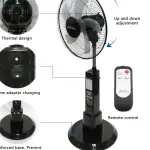 SUIMING Portable Solar Fan Light Kit – 16-Inch Rechargeable Fan, LED Lantern & 6000mAh Power Bank Ghana