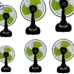 SUIMING Solar Rechargeable Table Fan – 12 Inch Fan with LED Light & USB Phone Charging Ghana