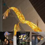 Traditional Wooden Hanging Fish Chandelier – Japanese Style LED Pendant Light for Restaurants & Homes in Ghana