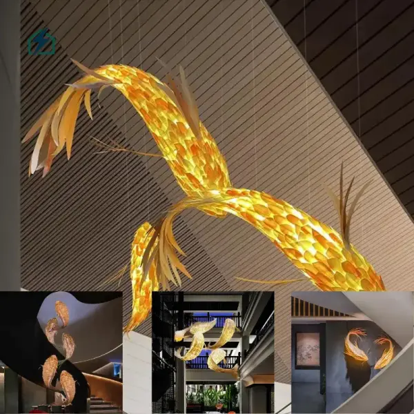 Traditional Wooden Hanging Fish Chandelier – Japanese Style LED Pendant Light for Restaurants & Homes in Ghana