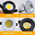 3W COB LED Recessed Cabinet Spotlight